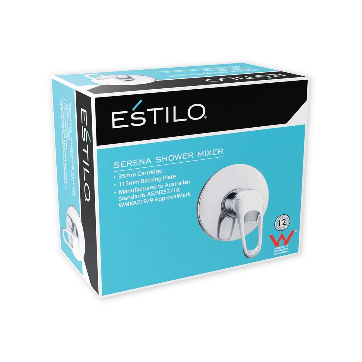 Estilo Chrome Shower Mixer - Brass - 30mm Cartridge - 115mm Backing Plate - Compact Design - SuperSaverAU - view 3
