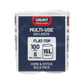 Grunt 15L Multi-Purpose White Flat Top Rubbish Bags 100 Pack
