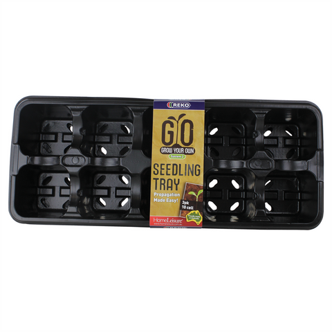 Reko 10 Cell Black Grow Your Own Seedling Tray 3 Pack Durable Plastic - SuperSaverAU - view 1