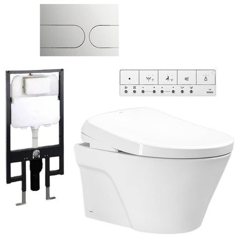 Toto Avante Wall Hung Smart Toilet Suite - S7 Washlet, Concealed Cistern with Frame - AVANTE-WH-S7