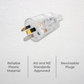 DETA 10A 250V Heavy Duty Rewireable Plug Top Rear Entry Clear
