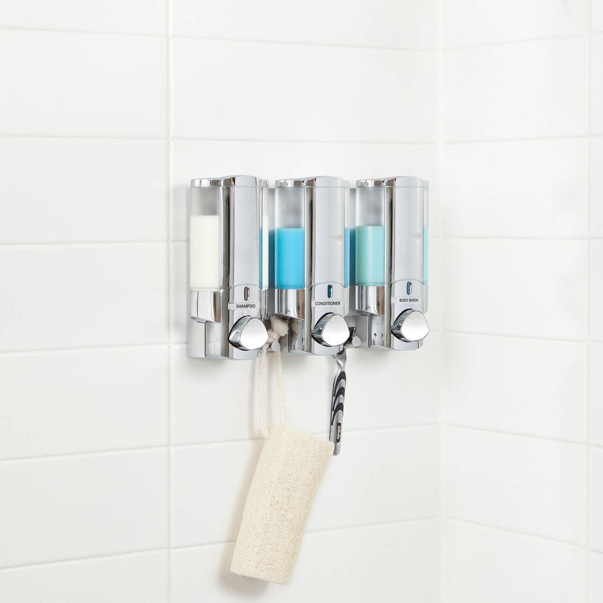 Better Living Aviva Dispenser - 3 x 325ml - Chrome - Wall-Mounted - Easy Access - SuperSaverAU - view 3