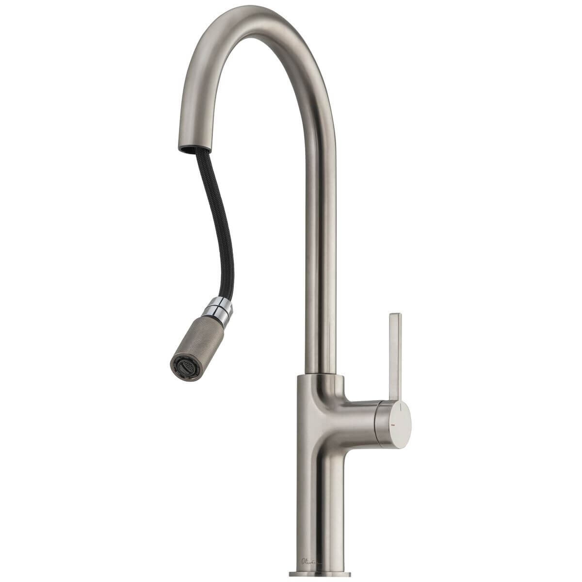 Oliveri Vilo Pull Out Gooseneck Mixer Tap 6L/min - Brushed Nickel, 5-Star WELS - VT2400-BN