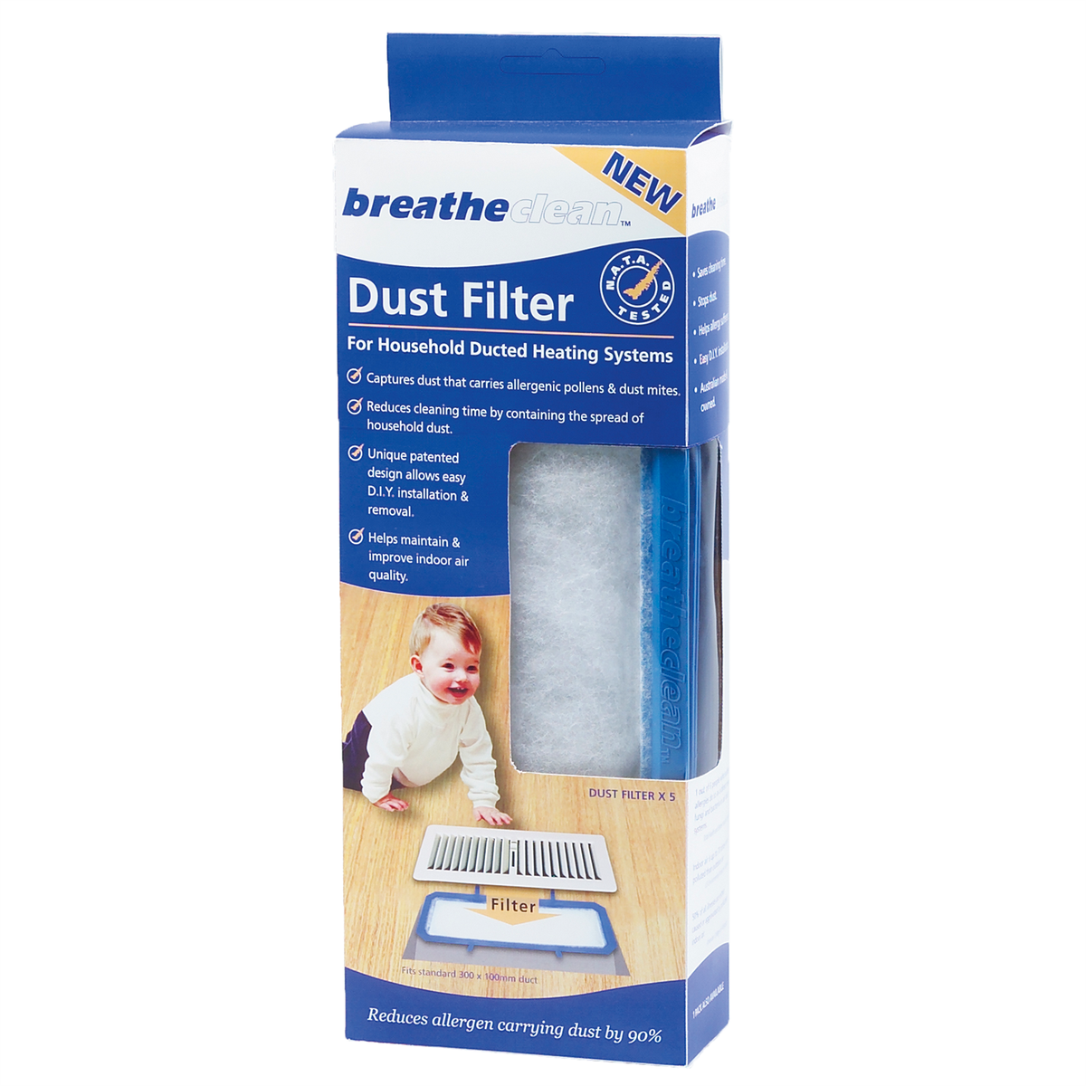 Breatheclean Dust Filter - 5 Pack - Easy Installation - Air Quality - SuperSaverAU - view 1