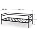 Zinus Metal Daybed Frame - Black Steel Finish, 2-in-1 Seat and Single Bed - AU-MRDB-39