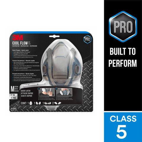3M Painters Project Quick Latch Respirator Black Cool Flow Valve