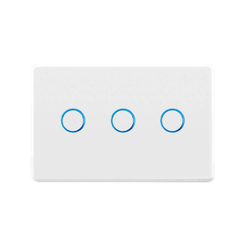 Deta Touch Activated Triple Gang Light Switch - 77mm x 30mm x 110mm - White - SuperSaverAU - view 1