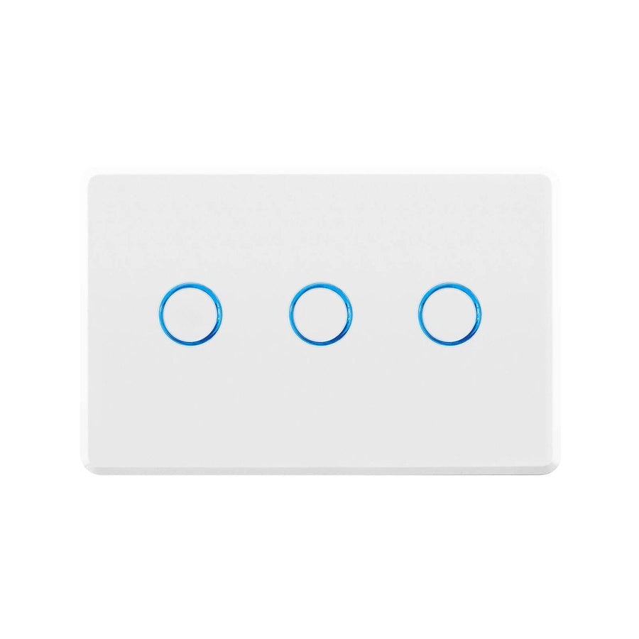 Deta Touch Activated Triple Gang Light Switch - 77mm x 30mm x 110mm - White - SuperSaverAU - view 1