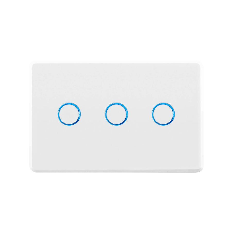 DETA Touch Activated Triple Gang Light Switch White 250V 10A 6903B
