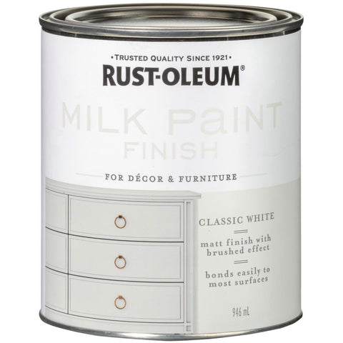 Rust-Oleum Milk Paint Finish - 946ml - Water-Based - Classic White - SuperSaverAU - view 1