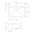 Oliveri Professional Butler single bowl undermount sink - 78L bowl, 1.5mm 304 grade steel - PR1290U