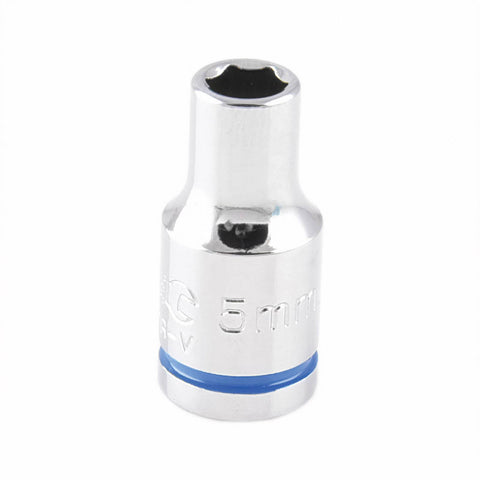 Kincrome 5mm 1/4" Drive Socket, 6 Point Chrome Vanadium Mirror Polish