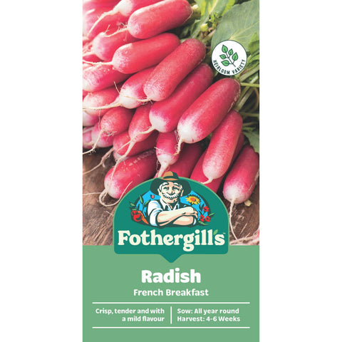 Mr Fothergill's French Breakfast Radish Seeds - Quick Crisp Long-Rooted Variety