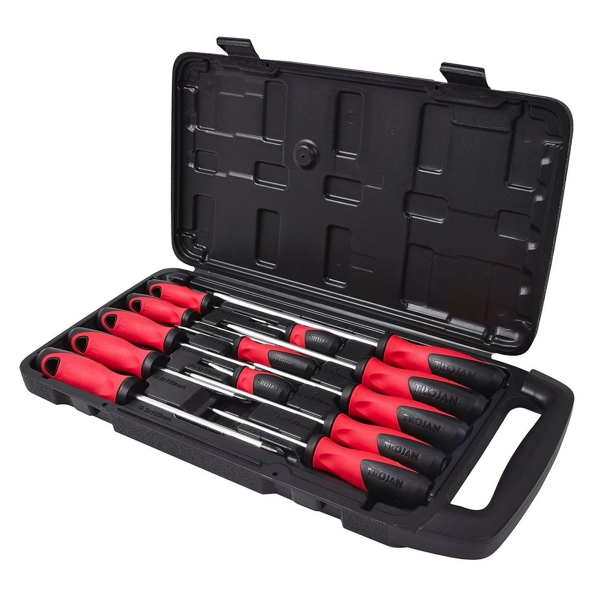 Trojan 13 Piece Screwdriver Set - Chrome Vanadium Steel - 230mm x 50mm x 465mm - SuperSaverAU - view 1
