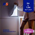Permastik Blockout Screen - 1.2m x 2m - Polyester - Heat Reflective - SuperSaverAU - view 2