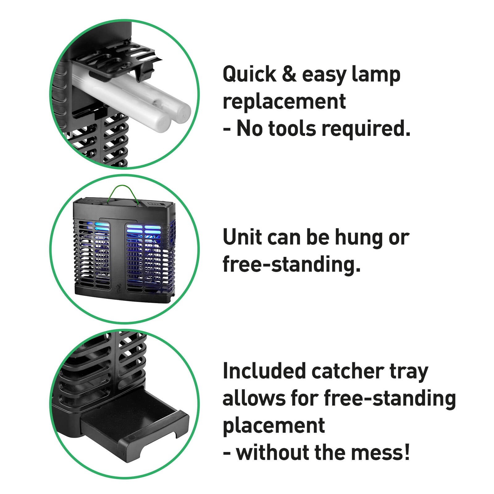 Gecko Small LED Slimline Insect Zapper Black 24GKOSL20V1LED