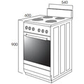 Artusi 54cm Electric Freestanding Oven - 65L, Solid Hotplates, Triple-Glazed Door, White - AFE544W