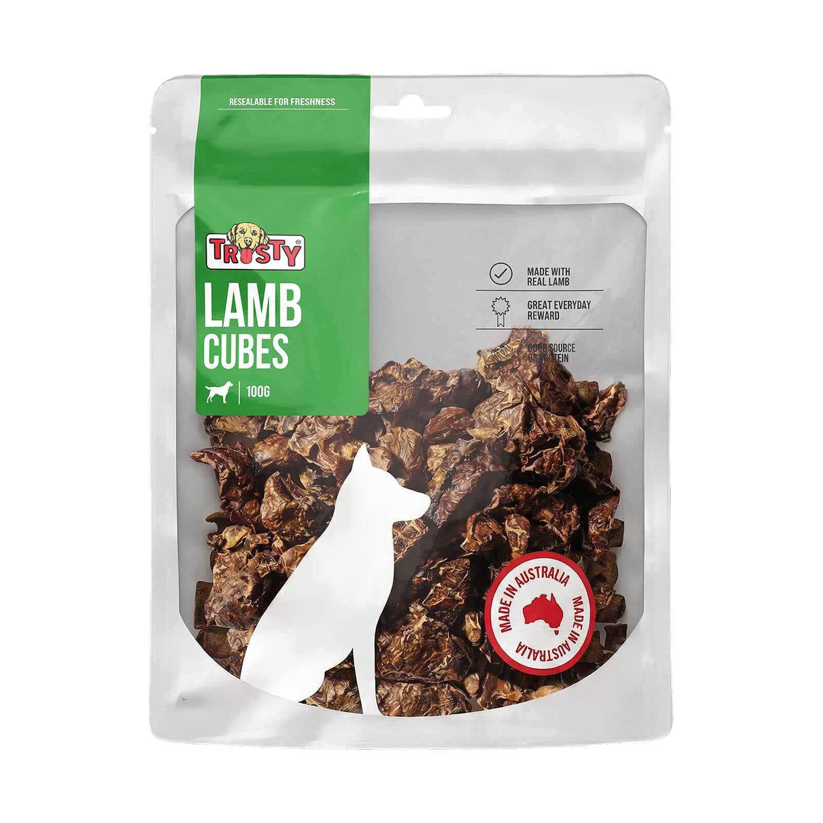 Trusty 100g Premium Lamb Cubes Natural Meaty Dog Treats