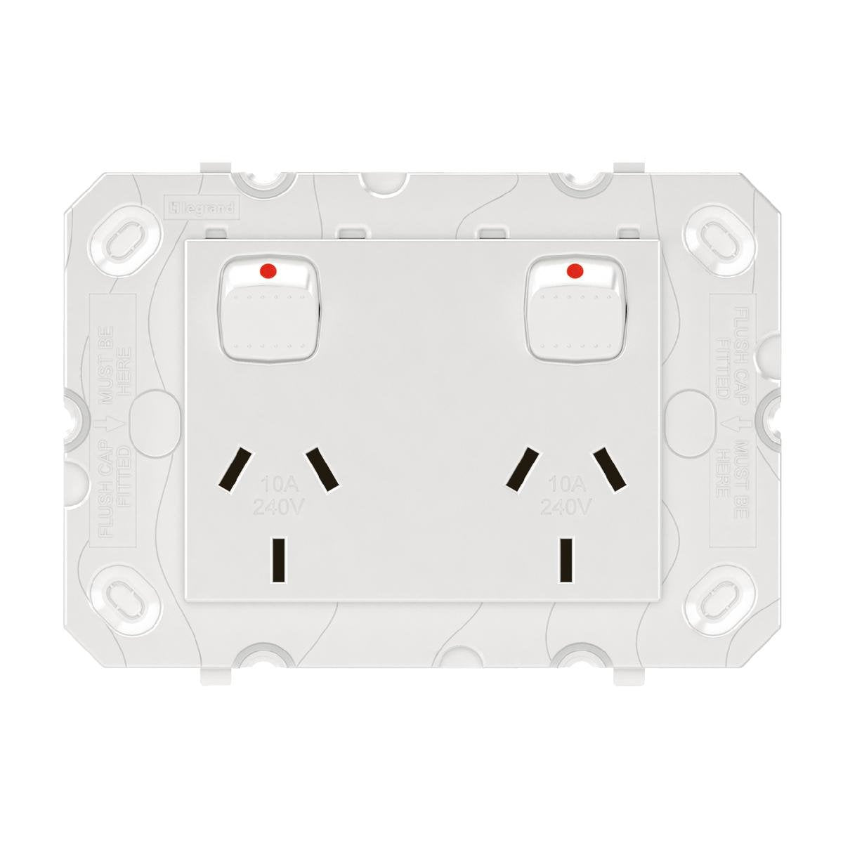 Hpm Arteor Double Powerpoint Grid - 2 Outlets - 115mm x 80mm - White - SuperSaverAU - view 1