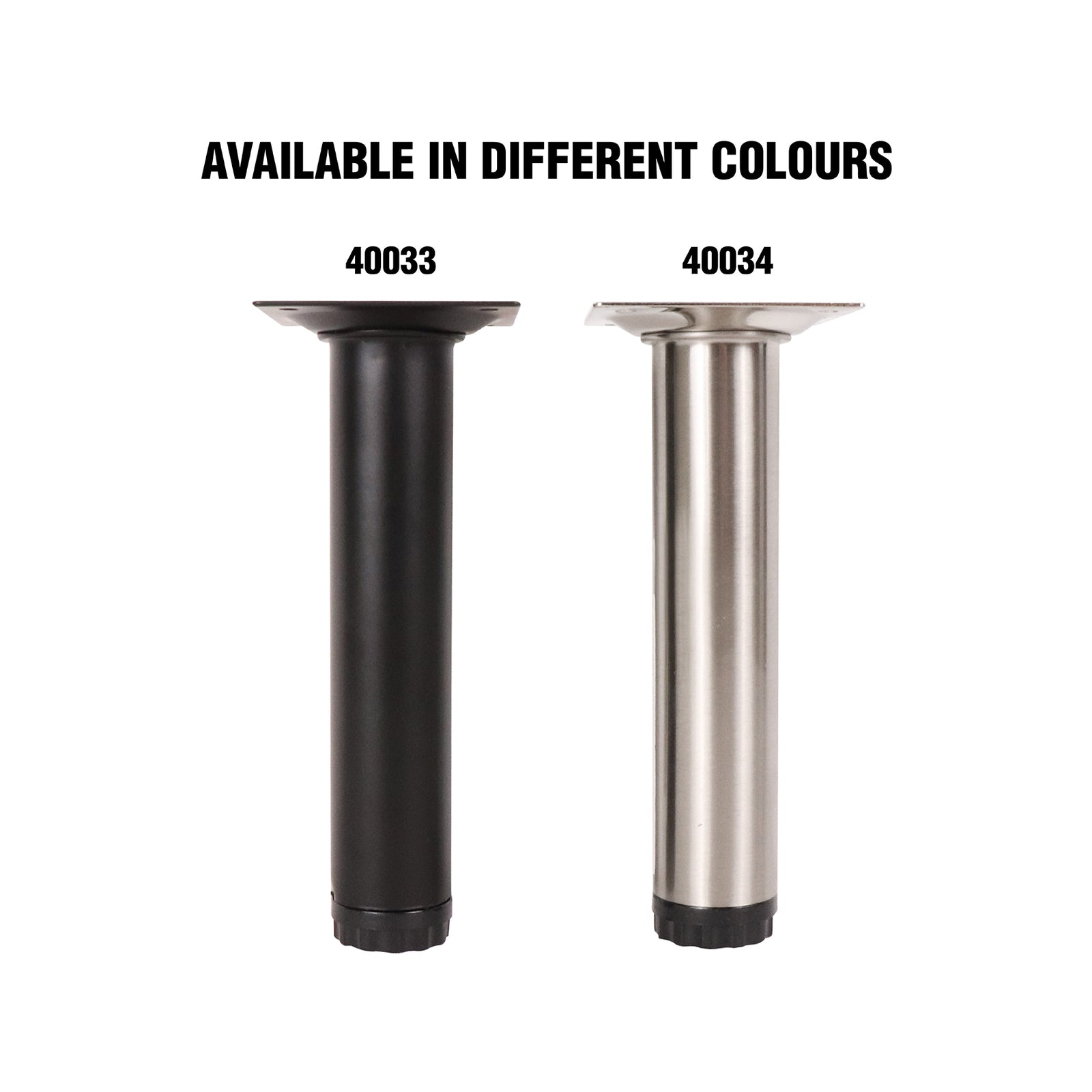 Adoored 30 x 150mm Brushed Nickel Round Steel Furniture Leg