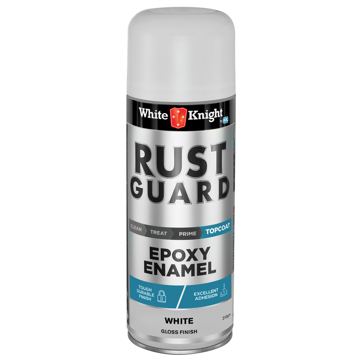 White Knight Rust Guard Spray Paint 310g Gloss White Epoxy Enamel - SuperSaverAU - view 1