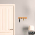 MODE 4 Black Hooks Bamboo Board Wall Mounted Key Rack