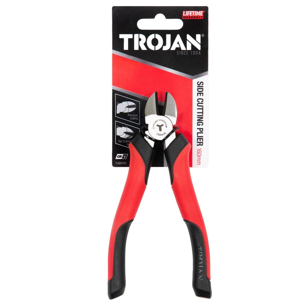 Trojan 160mm Side Cutting Plier - Chrome Vanadium Steel - Red and Black - SuperSaverAU - view 1