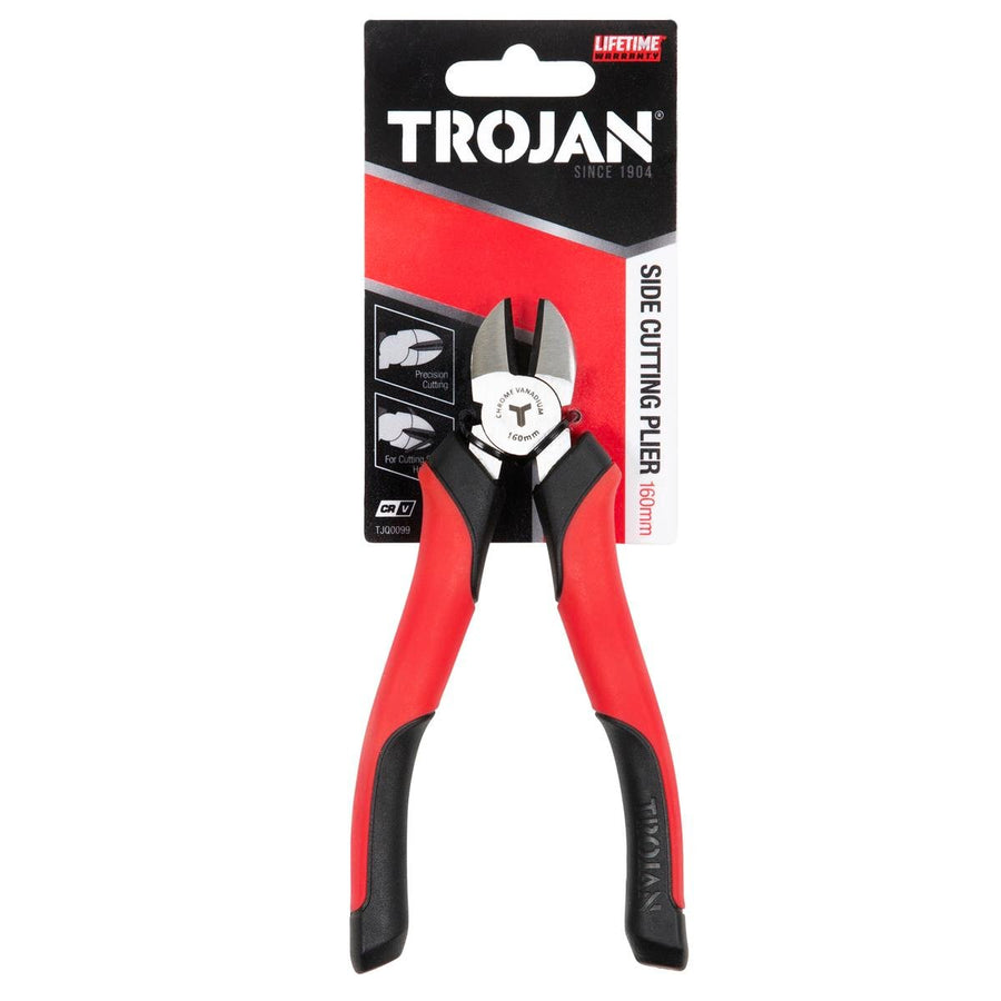 Trojan 160mm Side Cutting Plier - Chrome Vanadium Steel - Red and Black - SuperSaverAU - view 1