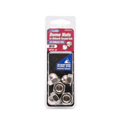Zenith M10 Dome Nut - 316 Stainless Steel - 5 Pack - Corrosion Resistant - SuperSaverAU - view 1