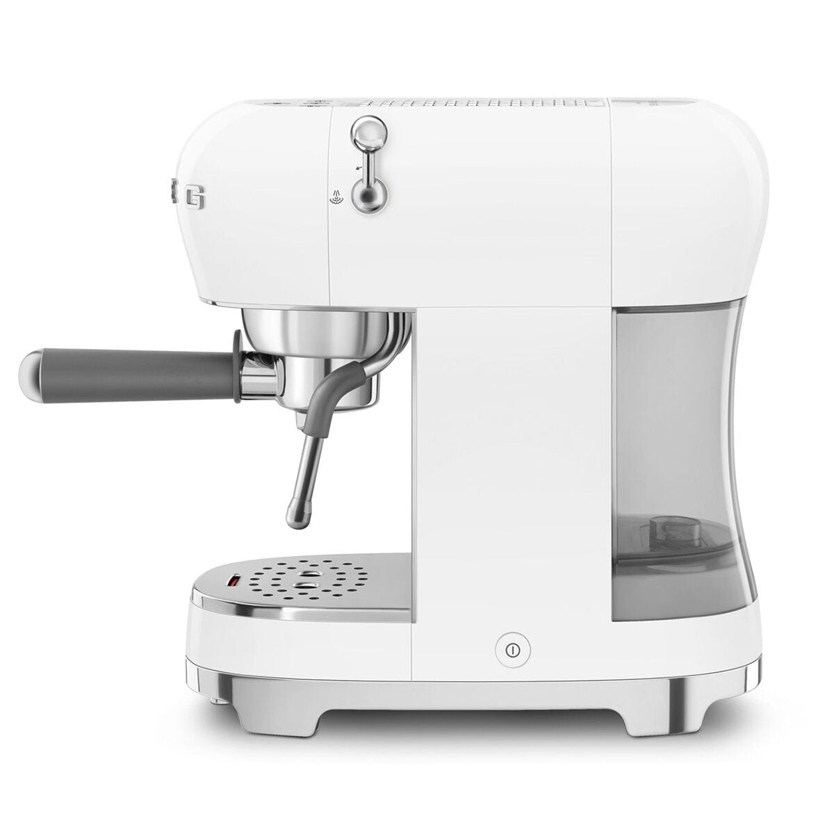 Smeg 50s Style Espresso Coffee Machine - 15 Bar, ThermoBlock, Steam Wand, White - ECF02WHAU