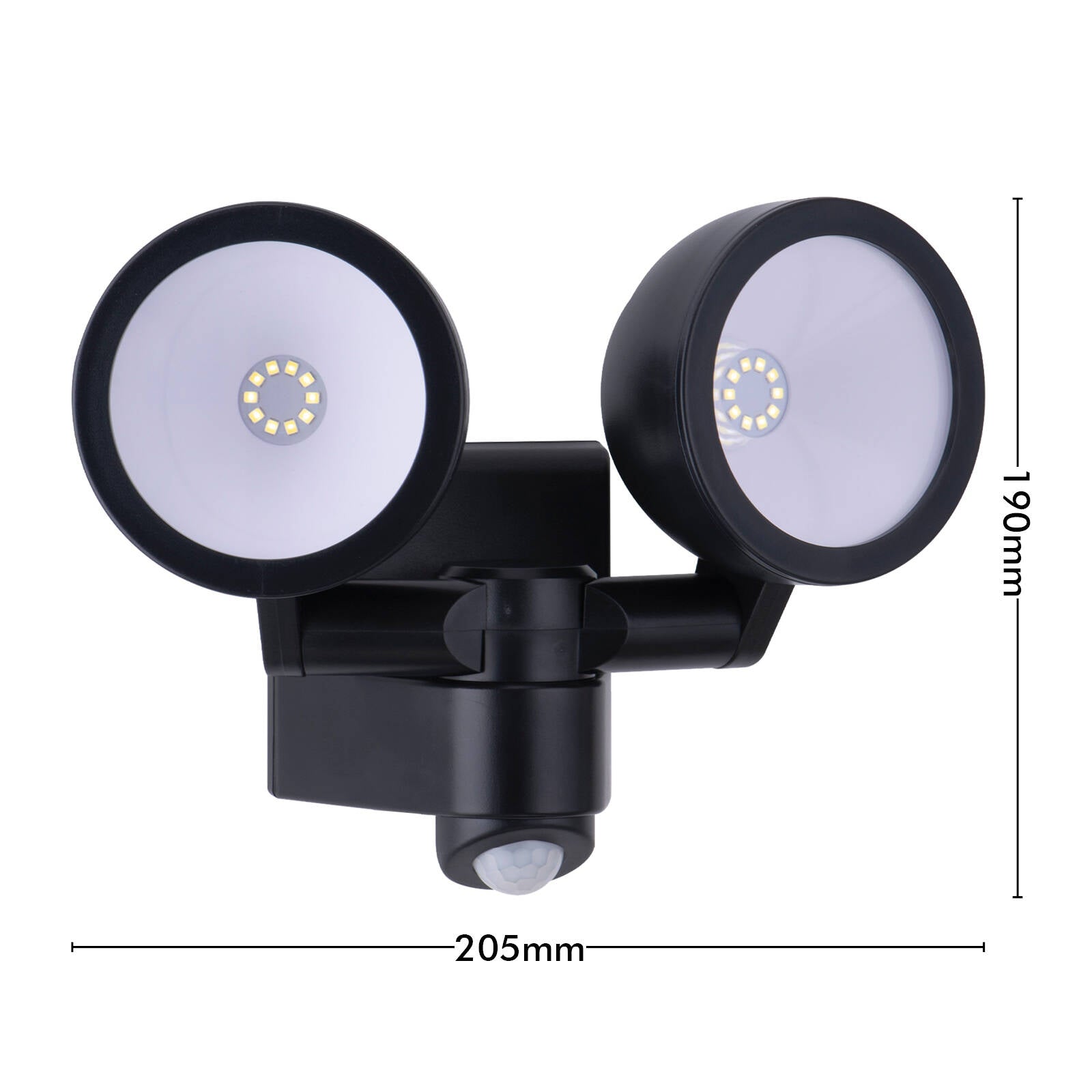 Arlec 330 Lumens LED Solar Security Sensor Light, Black Wall Mount LVS535