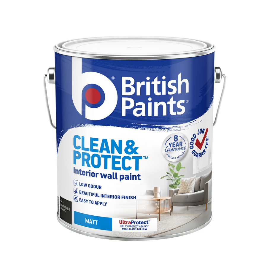 British Paints Black Matt Interior Paint 4L - 8-Year Mould Guarantee - Wipeable Finish - SuperSaverAU - view 1