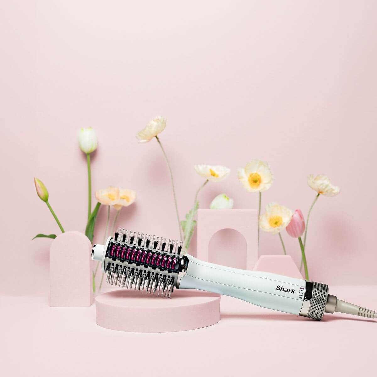 Shark SmoothStyle Heated Comb Hair Straightener - Wet and Dry Hair Modes - White - HT202ANZ
