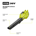 Ryobi 36V Jet Blower R36BLW50 - 550CFM - Tool Only - Efficient Debris Clearance - SuperSaverAU - view 2