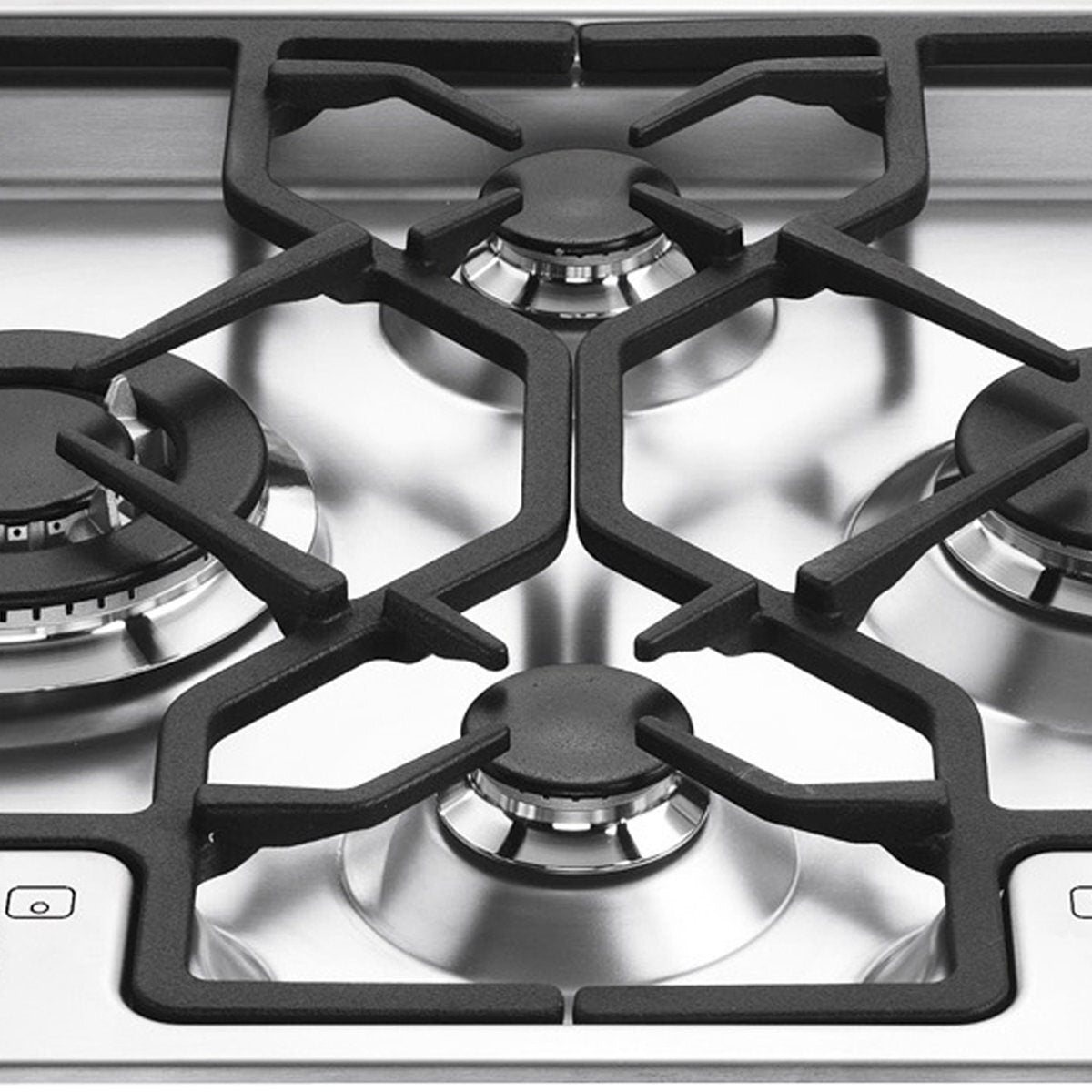 Smeg 60cm 4 Burner Gas Cooktop - Stainless Steel - Ultra-Rapid Wok Burner - Easy Clean Hob - PGA64