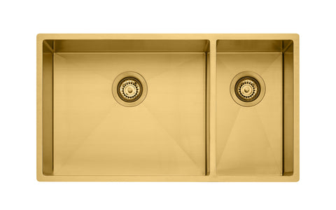 Oliveri Spectra Brushed Gold Sink - Topmount, Undermount or Flush Mount, 1.2mm Stainless Steel - SB35AU