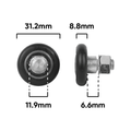 Rolltrak Convex Roller - 31mm - Acetal - Threaded Stud - SuperSaverAU - view 2