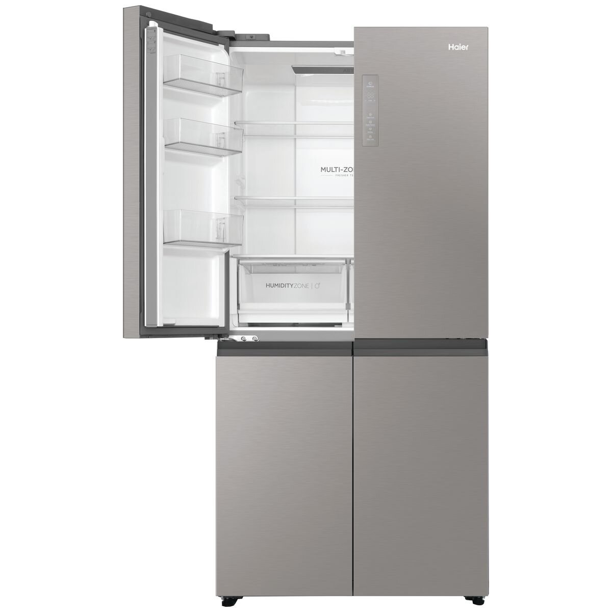 Haier 463L Quad Door Fridge - Satina Silver - 4 Star Energy Rating - Frost Free - Door Alarm - HRF530YS