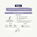 Dulux White Ceiling Plus Kitchen and Bathroom Paint 1L - 1.574kg - Mouldshield Protection - Flat Finish - SuperSaverAU - view 3