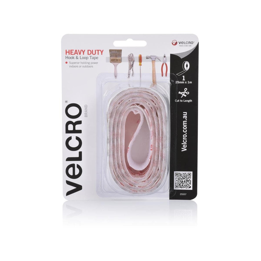 VELCRO® Brand Heavy Duty Hook and Loop Tape - 25mm x 1m - Nylon - Indoor - SuperSaverAU - view 1