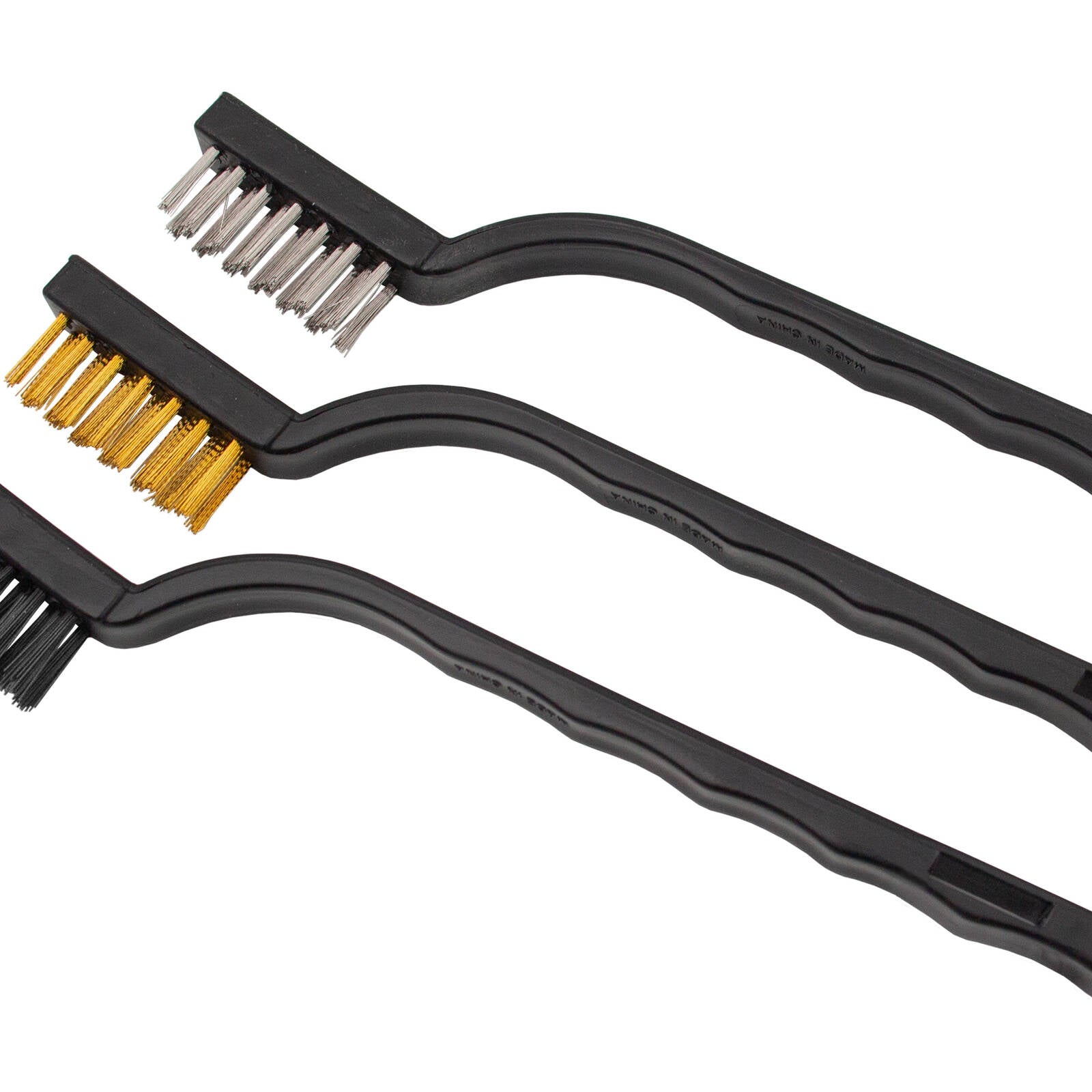 Josco 3 Piece Hand Wire Brush Kit Brass Nylon Steel