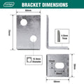 Carinya Reinforcing Angle Bracket - 75 x 50 x 50mm - Hot Dipped Galvanised - Durable - SuperSaverAU - view 4