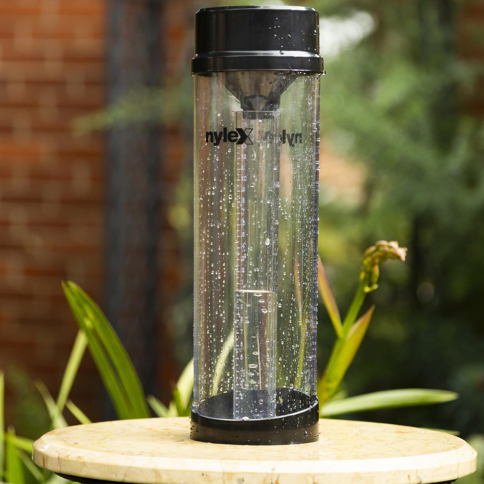 Nylex 250mm Rain Gauge, Clear Plastic, Wall or Fence Mount, Easy-Read Markings