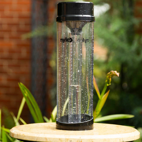 Nylex 250mm Rain Gauge, Clear Plastic, Wall or Fence Mount, Easy-Read Markings