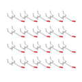 Everhang 50mm Steel Pegboard Single Hook Silver - 20 Pack