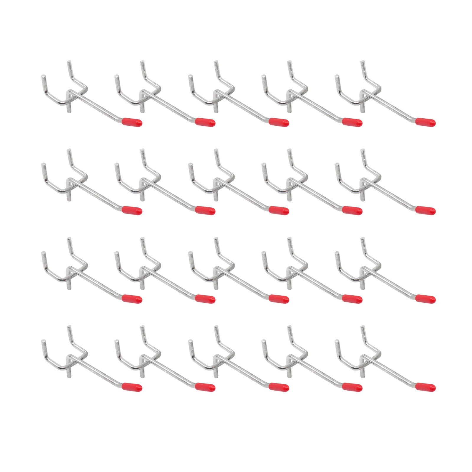 Everhang 50mm Steel Pegboard Single Hook Silver - 20 Pack