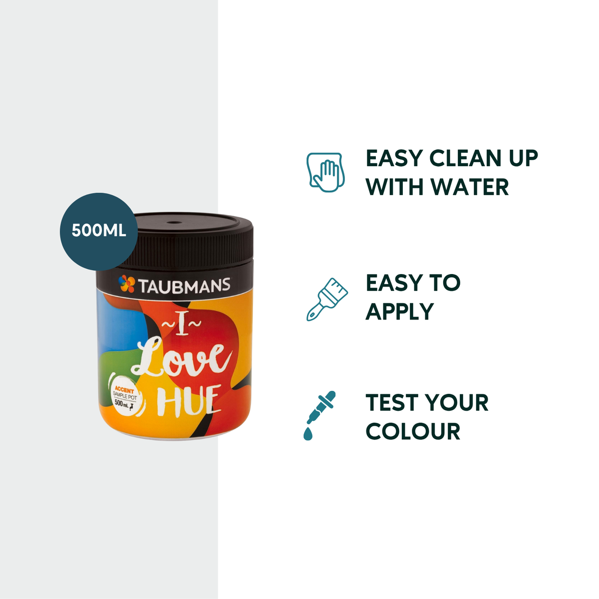 Taubmans Accent Sample Pot 500ml Water-Based Easy Clean Interior Paint - SuperSaverAU - view 2