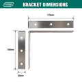Carinya 175 x 150mm Stainless Steel Angle Bracket 100kg