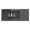 Abey Schock Signus 1 and 3/4 Bowl Topmount Sink with Right Hand Drainer - Cristadur Granite Composite - D200SL