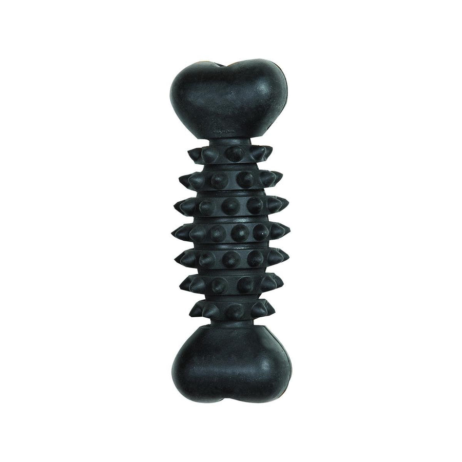 Gladiator 20cm Black Rubber Bone Dog Toy - Durable Chew Toy - Dental Health - SuperSaverAU - view 1